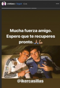 Cristiano Ronaldo presta solidariedade a Casillas