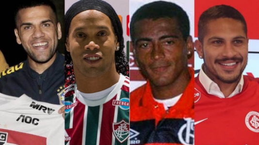 Montagem - Dani Alves, Ronaldinho, Romário e Guerrero