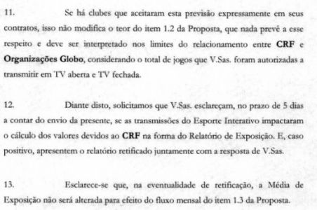Contrato Flamengo x Globo - Notificação Fla