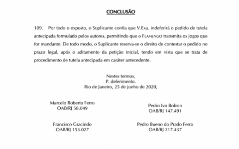 Petição Flamengo Conclusão