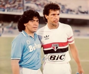 Napoli x São Paulo - Maradona e Careca