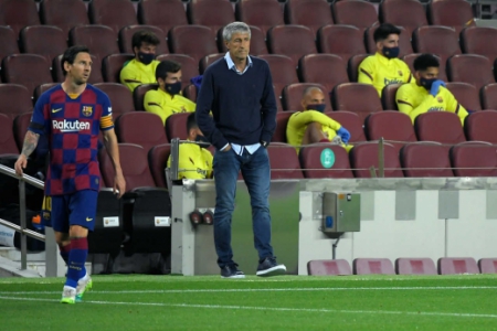 Lionel Messi e Quique Setién - Barcelona