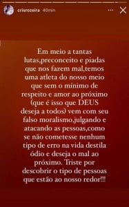 Story Cristiane (Santos) sobre Chú (Palmeiras)