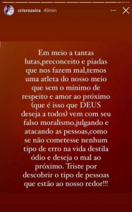 Story Cristiane (Santos) sobre Chú (Palmeiras)
