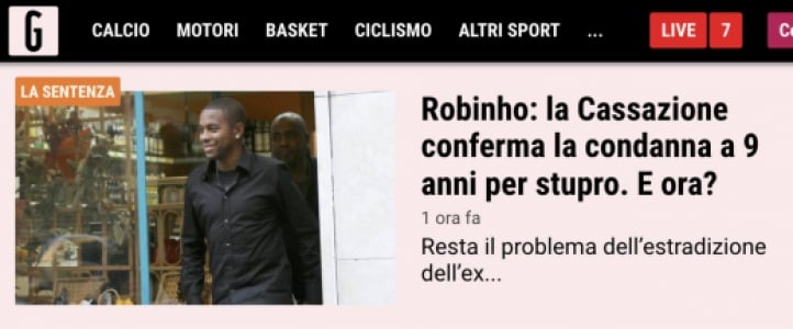Robinho - Gazzetta dello Sport