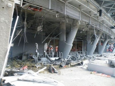 Donbass Arena, estádio do Shakhtar Donetsk, bombardeada em 2014