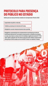 Os jogo terá protocolos de segurança sanitária para acesso ao estádio