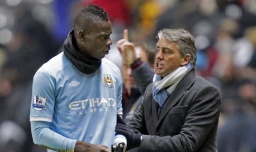 Mario Balotelli e Roberto Mancini - Manchester City