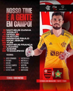 Flamengo x Portuguesa - escalação