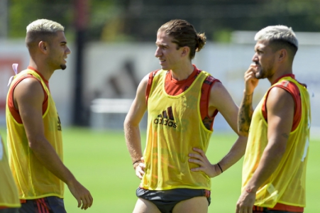 Andreas Pereira, Filipe Luís e Arrascaeta