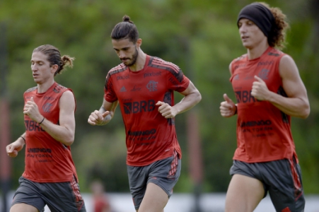 Filipe Luís, Gustavo Henrique e David Luiz