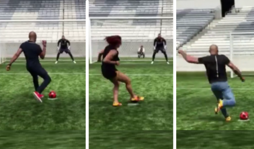 Anderson Silva, Cris Cyborg e Ronaldo Jacaré disputam pênaltis em Curitiba (FOTO: Reprodução)