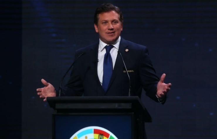 Alejandro DomÃ­nguez, presidente da Conmebol (Foto: CLAUDIO REYES / AFP)