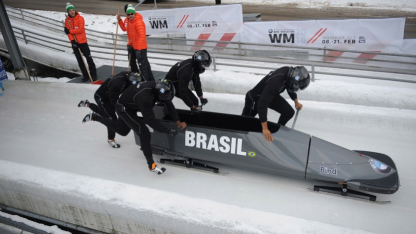 O Brasil em ação no bobsled