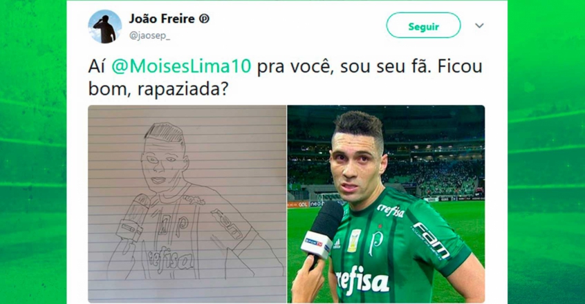 Torcedor faz desenho de Moisés