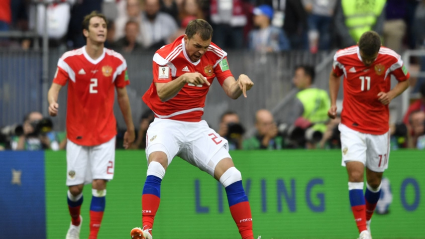 Olha a vibração de Artem Dzyuba no terceiro gol dos russos