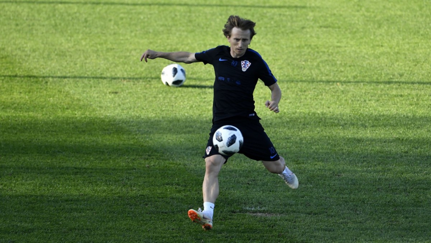 Modric durante o treino desta quinta-feira