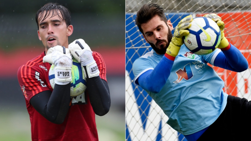 Montagem oleiro César, do Flamengo, e do goleiro Júlio César, do Fluminense.