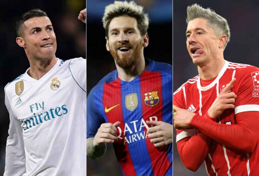 Cristiano Ronaldo, Messi e Lewandowski