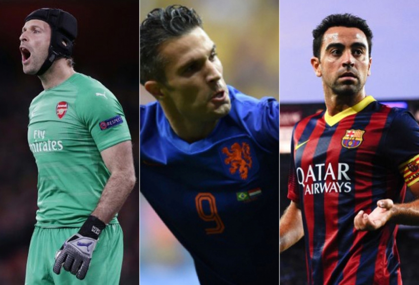 Montagem - Petr Cech, Van Persie e Xavi