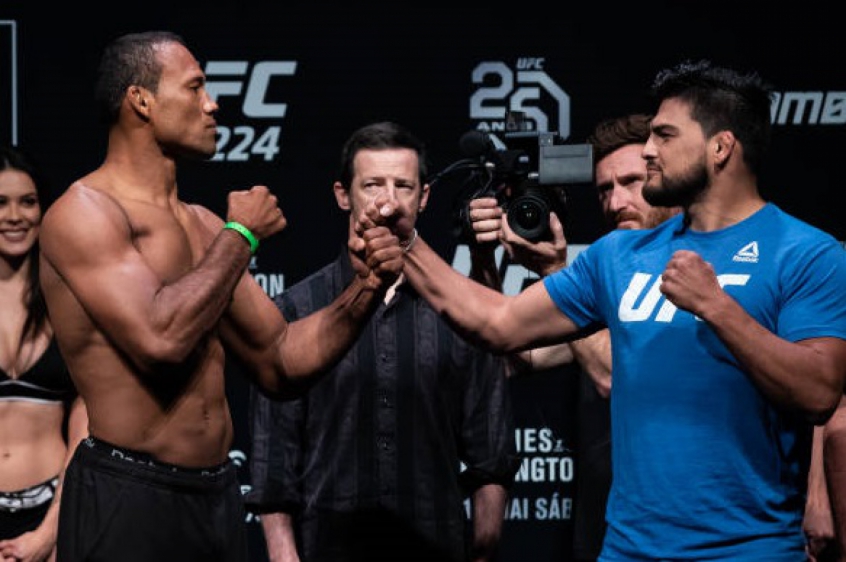 Ronaldo Jacaré e Kelvin Gastelum se enfrentaram no UFC 224, no Rio de Janeiro, em 2018 (Foto: Getty Images)
