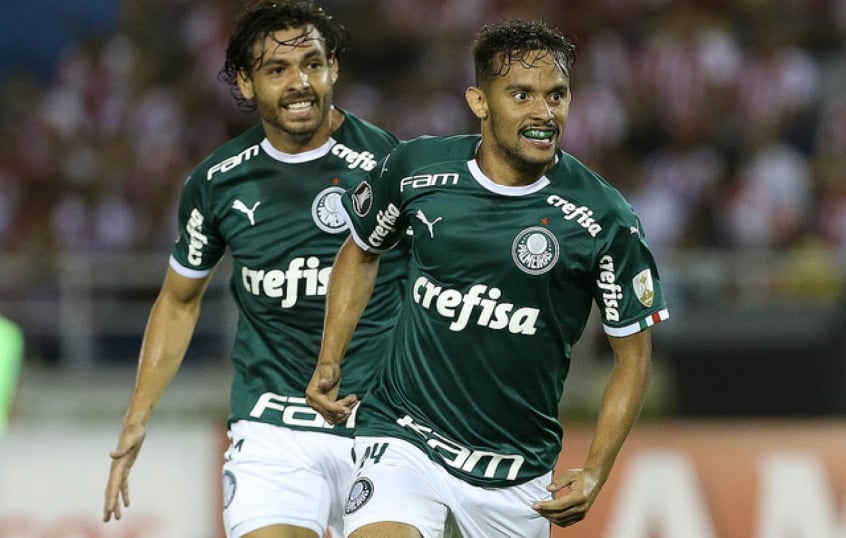 Junior Barranquilla x Palmeiras Gustavo Scarpa e Goulart
