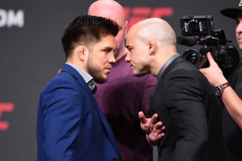 Henry Cejudo e Marlon Moraes esquentaram o clima para o duelo do UFC 238 em junho (Foto: Getty Images)