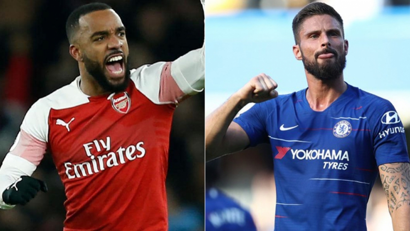 Montagem - Lacazette e Giroud