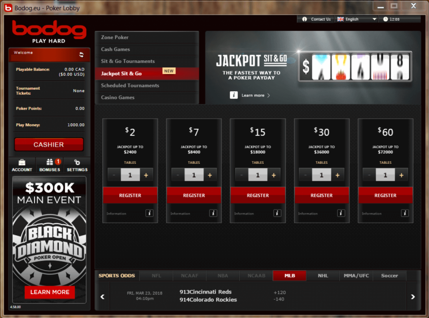 Jackpot do Bodog