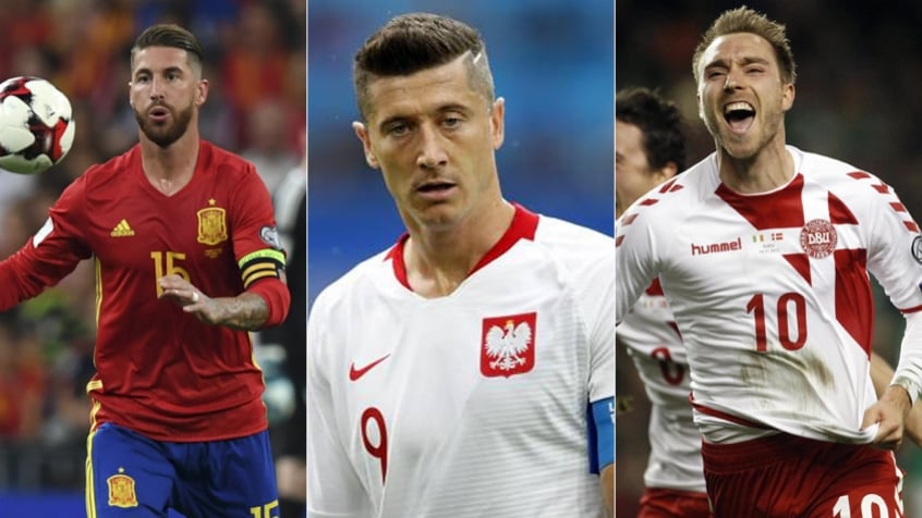 Montagem Sergio Ramos, Lewandowski, Eriksen