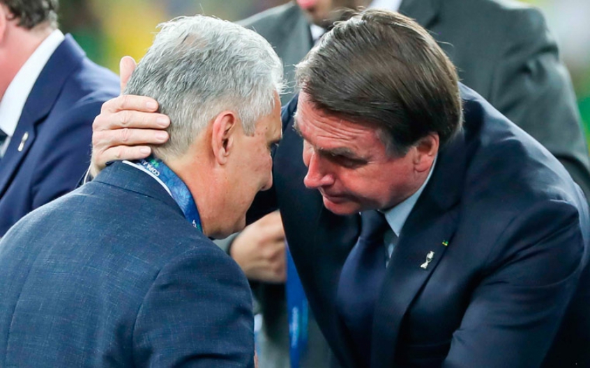 Brasil x Peru - Tite e Bolsonaro
