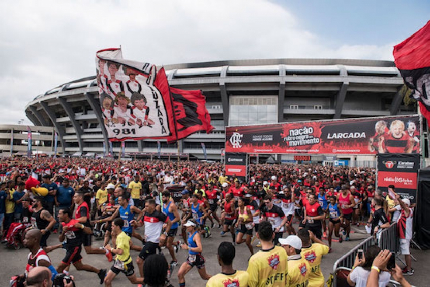 Largada da corrida Nação Rubro-Negra em Movimento, no Maracanã, em 2018