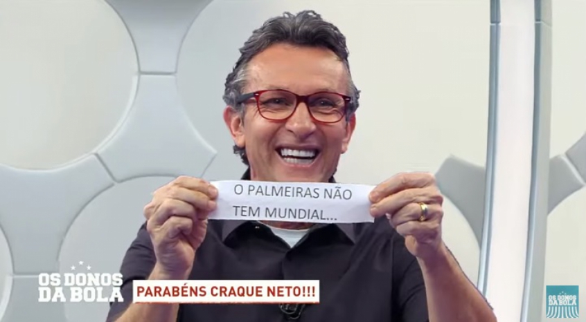 Neto provoca Palmeiras com bilhete em bolo de aniversário