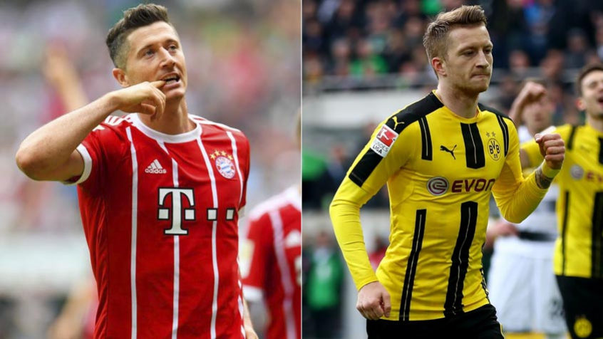 Lewandowski (Bayern de Munique) e Reus (Borussia Dortmund)