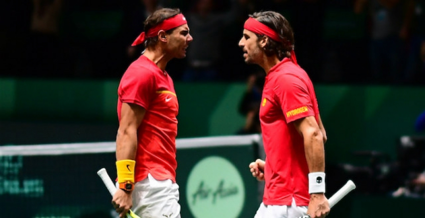 Rafael Nadal e Feliciano López vibram em partida na Copa Davis