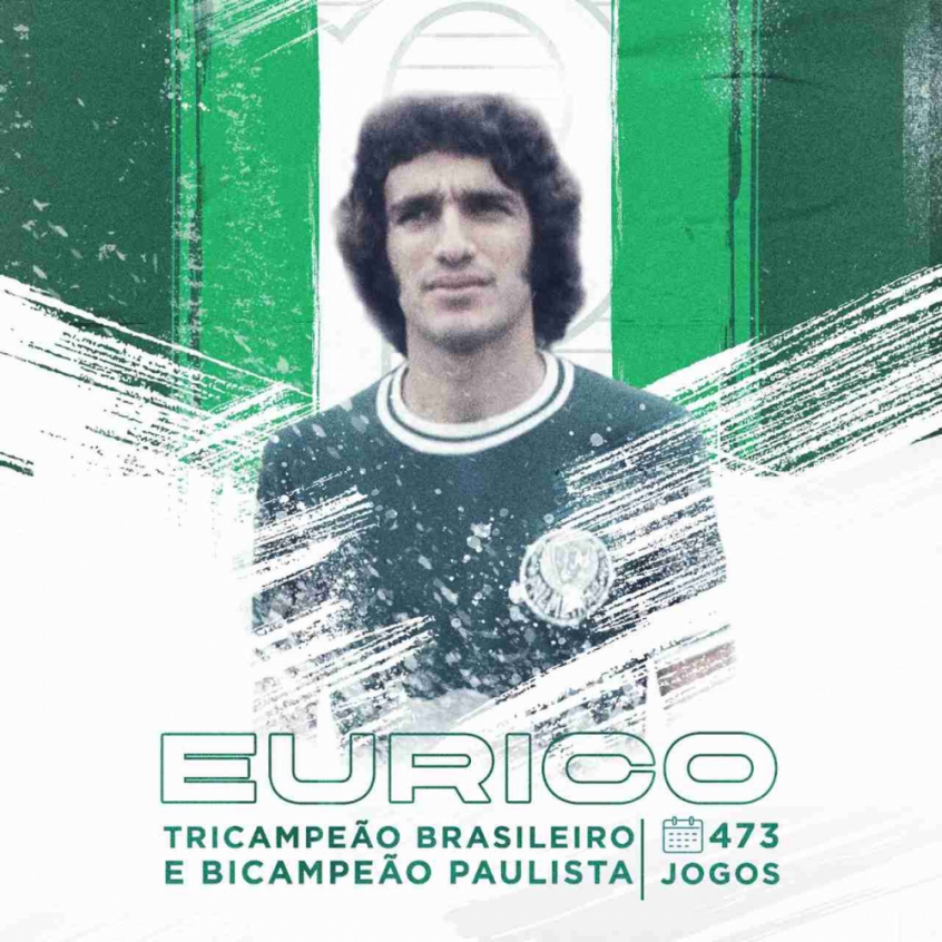 Verdão homenageia Eurico, segundo lateral que mais atuou pelo clube