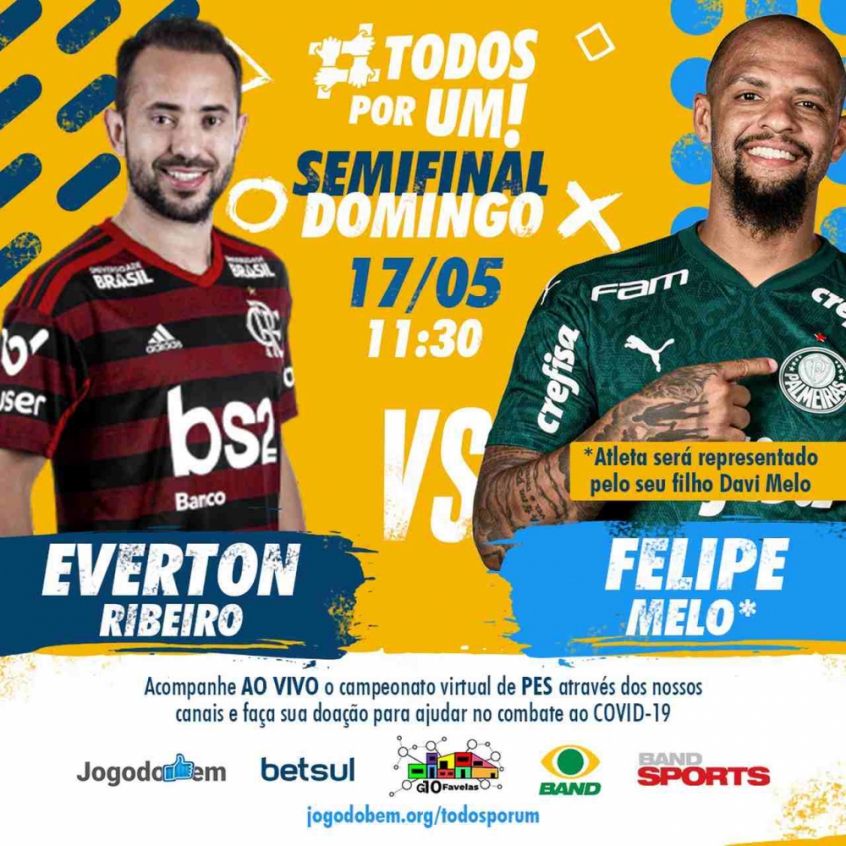 Em torneio de PES, filho de Felipe Melo encara Éverton Ribeiro pelas semifinais