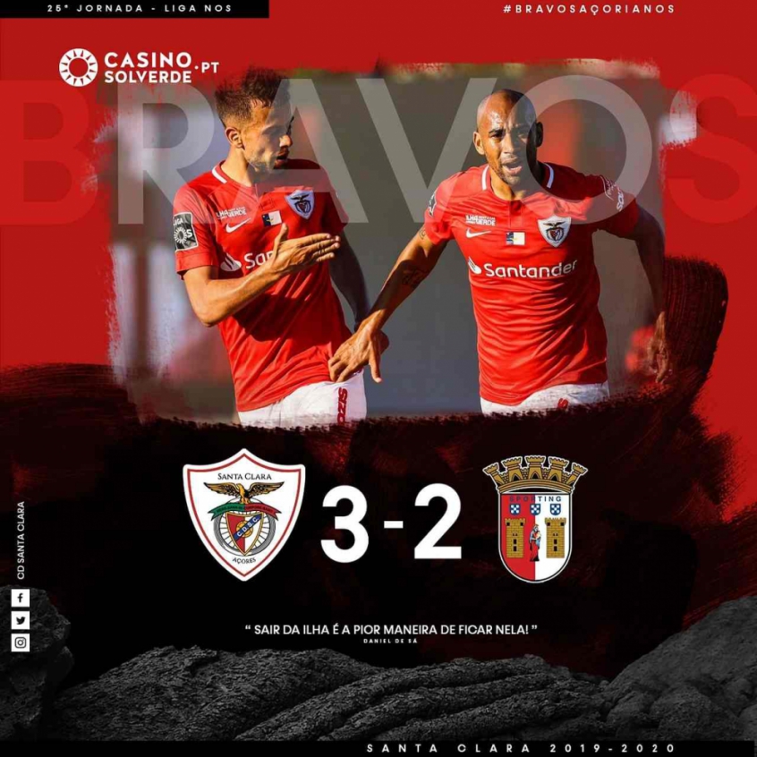 Pelo Campeonato Português, Braga perde para o Santa Clara LANCE!
