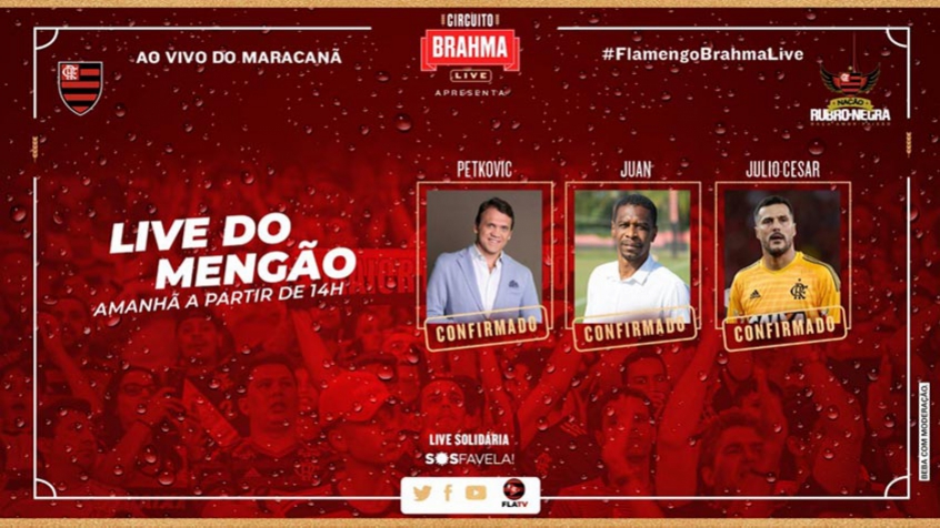 Confira as atrações da Live do Mengão deste domingo