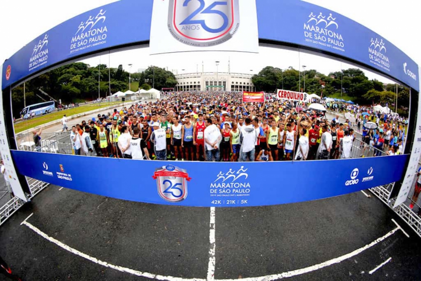 Largada da Maratona de São Paulo em 2019. (Divulgação)