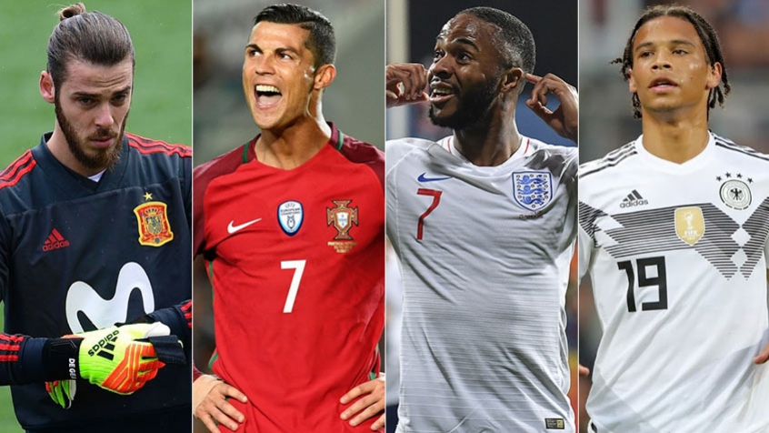 Montagem - De Gea, Cristiano Ronaldo, Sterling e Sané