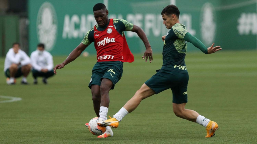 Raphael Veiga e Patrick de Paula treino