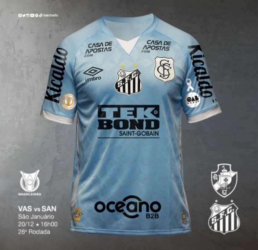 camisa azul do santos 2021