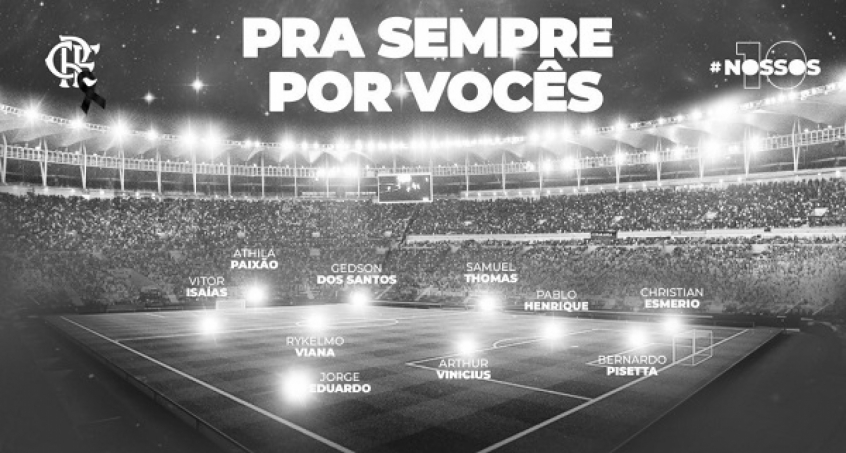 Flamengo presta homenagem aos Garotos do Ninho e declara luto todo dia 8/2