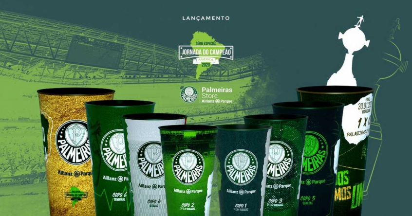 Allianz Parque lança coleção de copos em homenagem ao título da Libertadores do Palmeiras