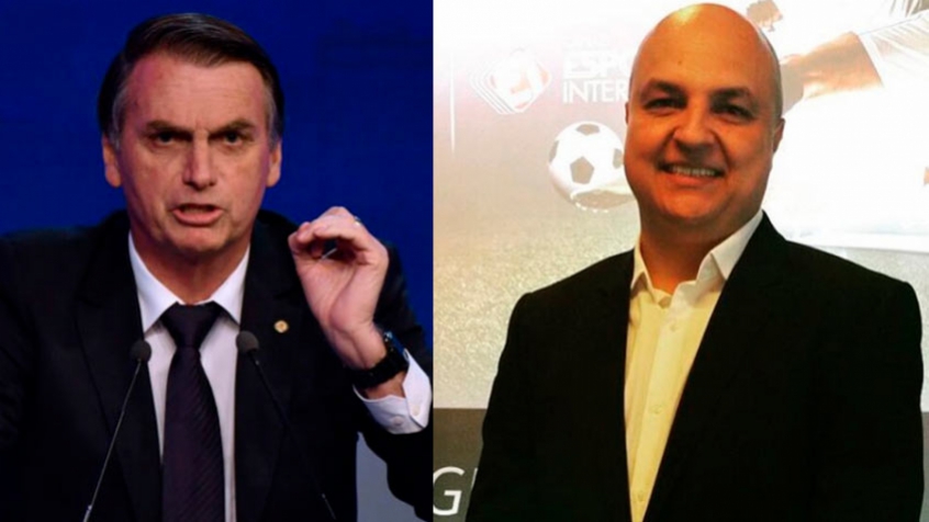 Bolsonaro e o narrador André Henning