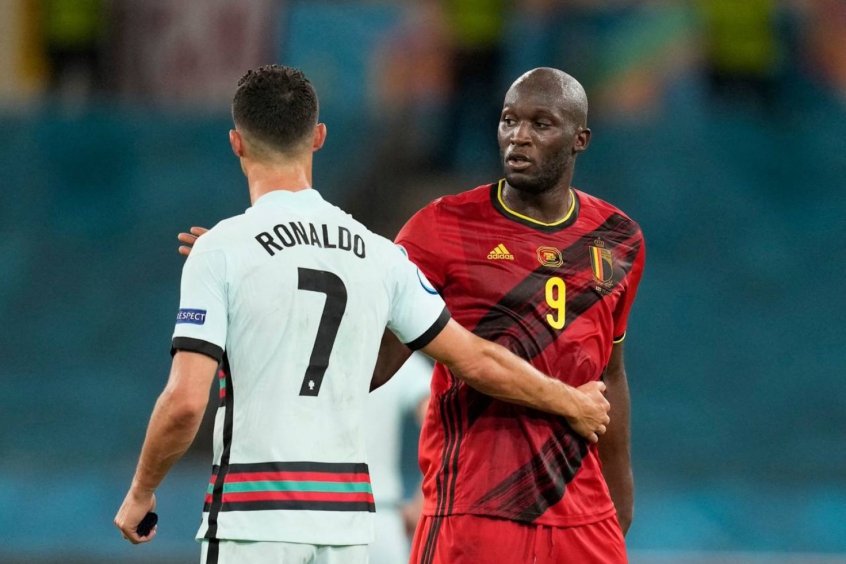 Bélgica x Portugal - Romelu Lukaku e Cristiano Ronaldo