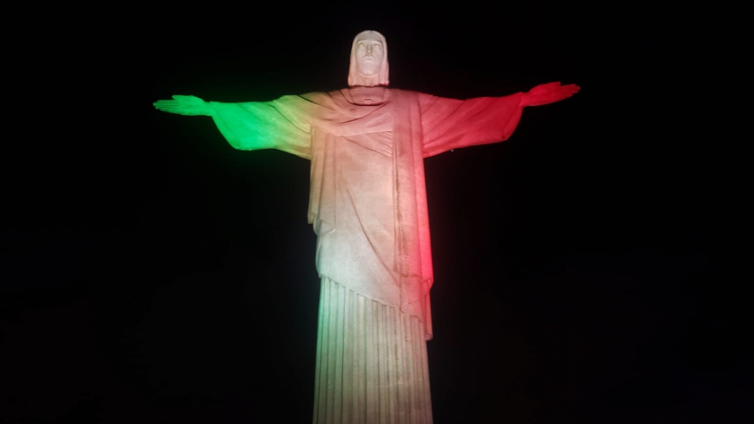 Cristo Redentor cores do Fluminense
