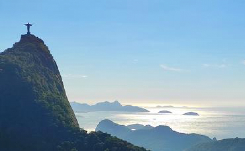 A chegada será aos pés do Cristo Redentor, uma das sete maravilhas do mundo