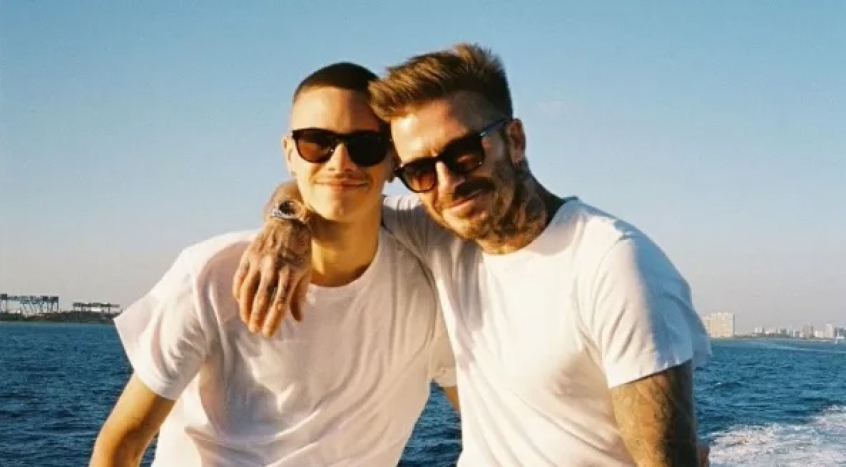 David Beckham com filho Romeo